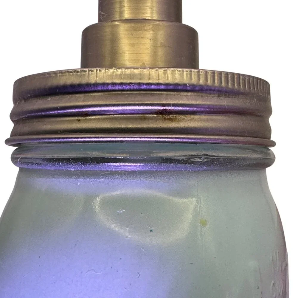 Mason Jar Soap Dispenser 16 Oz Light Green Glass With Stainless Steel Pump